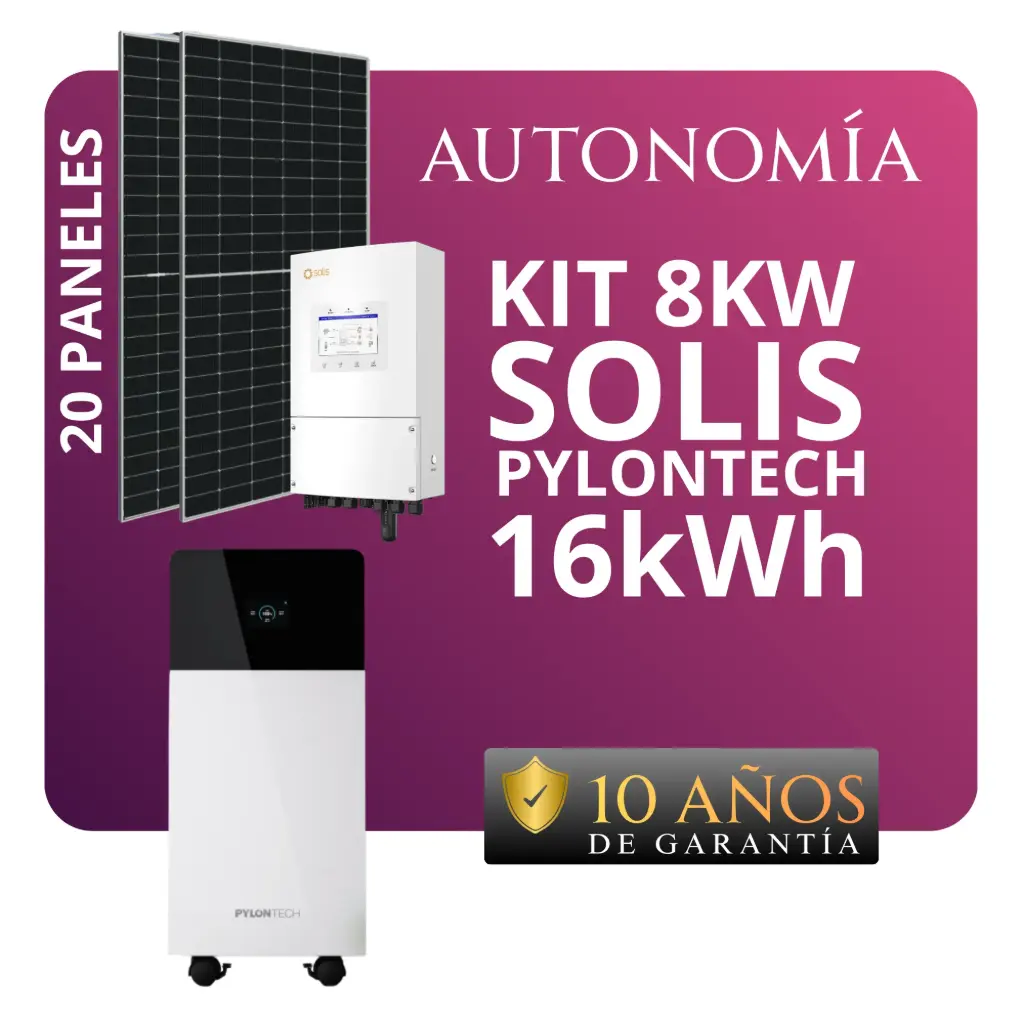 KIT 8 kW Solis Pylontech Híbrido 16 kWh