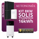 KIT 8 kW Solis Pylontech Híbrido 16 kWh