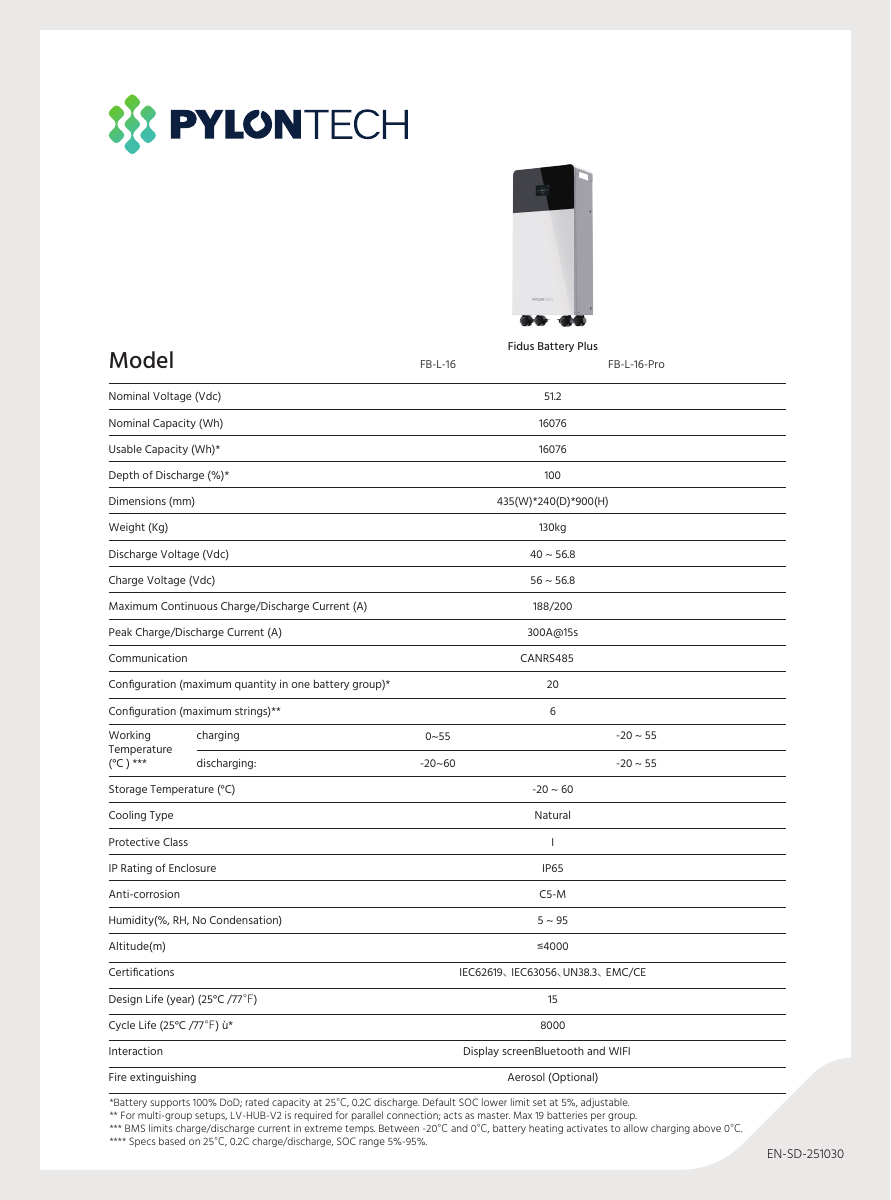 Batería Pylontech 16 kWh Fidus FB-L-16 - Imagen 5