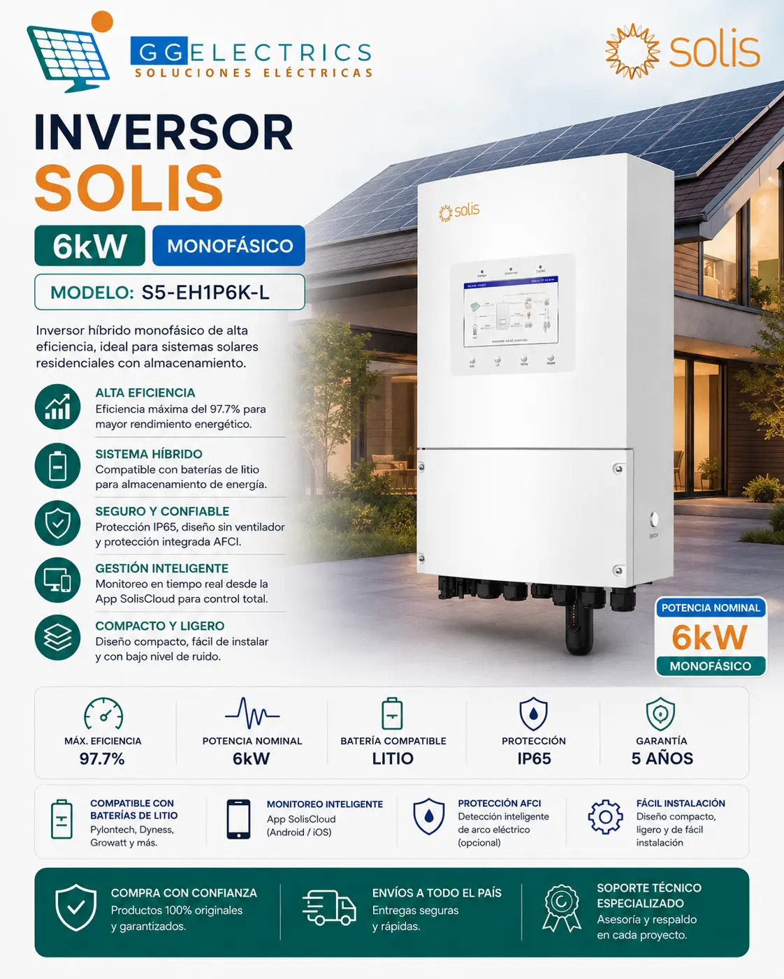 Inversor Solis 6kW S5-EH1P6K-L - Imagen 4